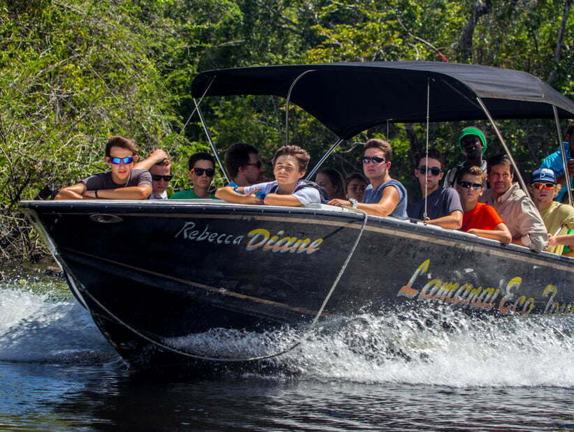 boat ride to lamanai