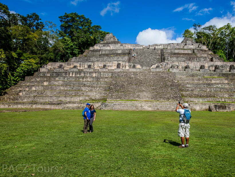 couple at Caracol largest temple