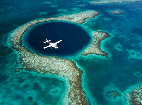 Belize great blue hole flyover