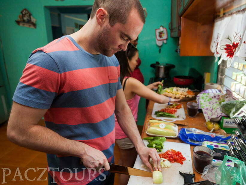 man in cooking class