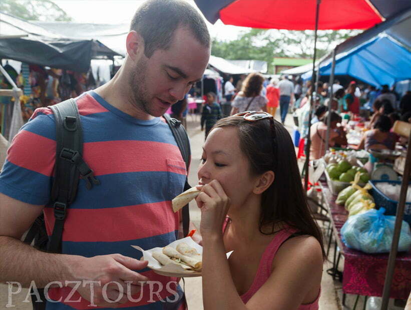 tasting food farmers market