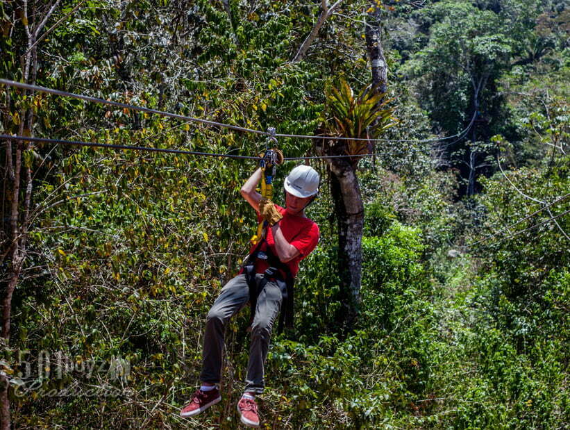 tree top zip lining in belize