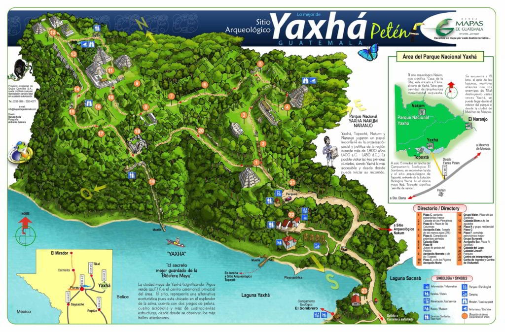 2011 Map of Yaxha in Peten Guatemala