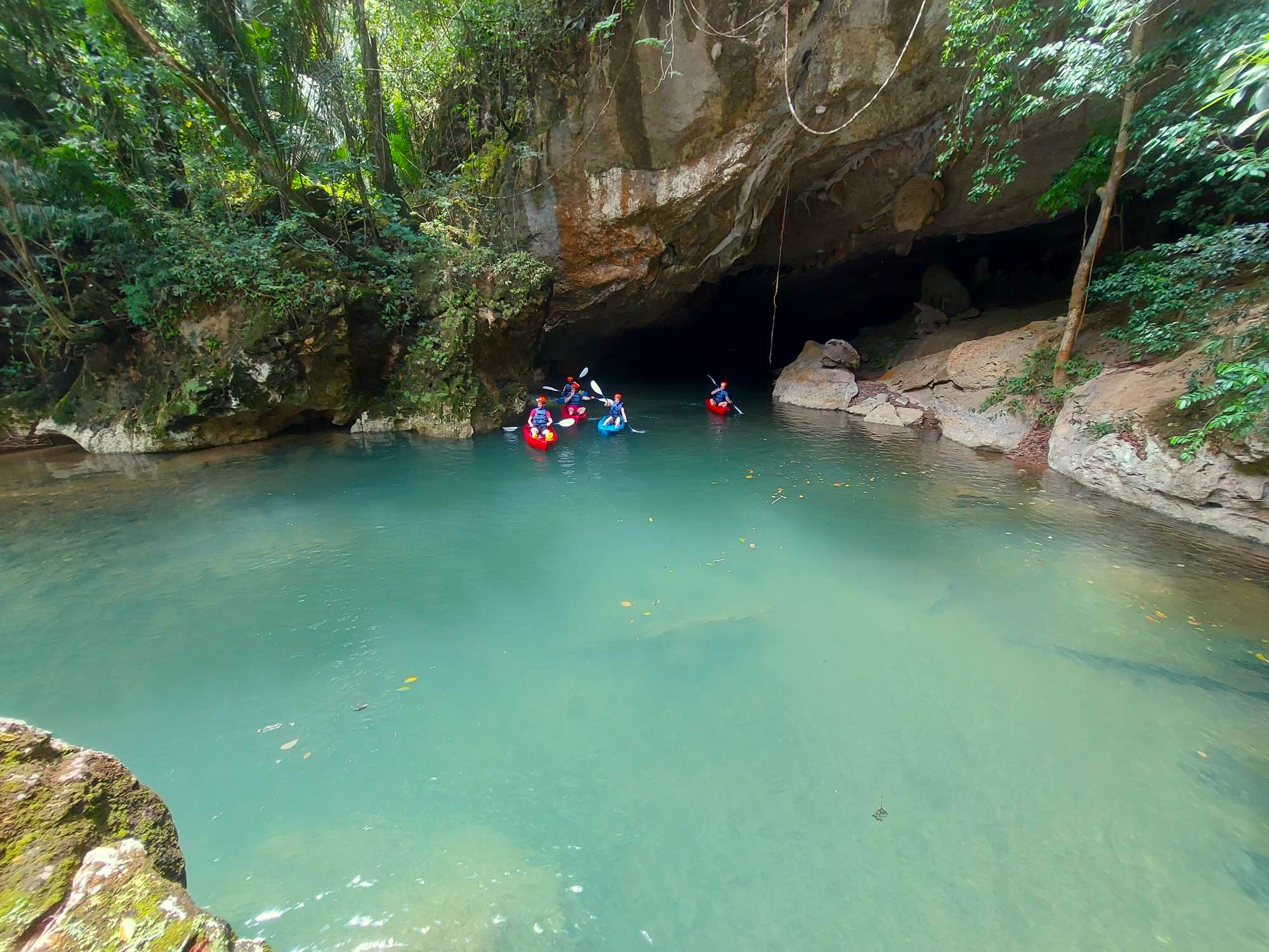 belize cave kayaking